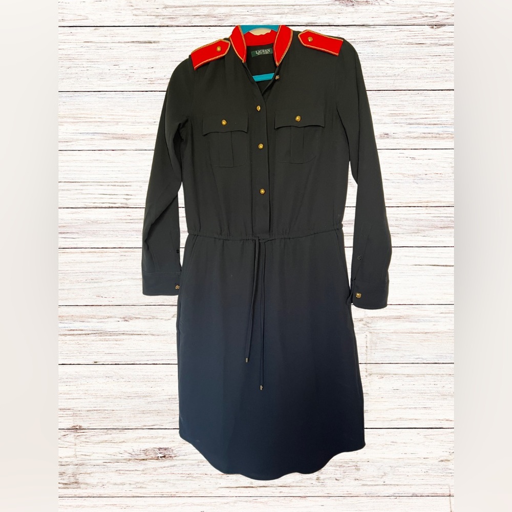 Lauren Ralph Lauren black and red Dress Military Officer Epilates